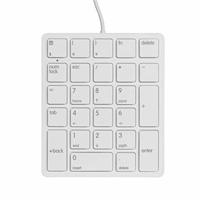 Picture of Merdia Numeric Keypad Wired Numpad 26 Keys Portable Keypad USB External Mini Slim Keyboard Magicforce for Financial Cashier Securities-White