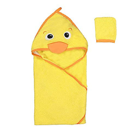 Picture of BUUDE Baby Hooded Towel, Animal Design, Premium Natural Soft 100 Cotton, Ultra Absorbent, Baby Bath Towels for Girls, Newborns, Infants, Babies and Boys, 30x30 Inch (Duck), One Size