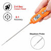 Picture of BRAPILOT Food Candy Meat Thermometer Digital (2021 New) Cooking Kitchen Instant Read Thermometer Backlit Waterproof for Baking Liquids BBQ Grill Milk (Orange Color)