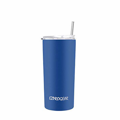 Ezprogear 40 oz Blue Stainless Steel Tumbler Double Wall Vacuum Insulated  with Straws and Handle