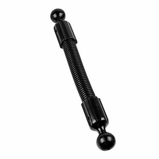 Picture of 10" Extension Arm with Stiff Aluminum Rod Core. Not for Constant Adjustment. Dual 1" Rubberized Balls. Compatible with RAM and 1" Ball Systems from Arkon, iBolt and More. Tackform Enterprise Series.