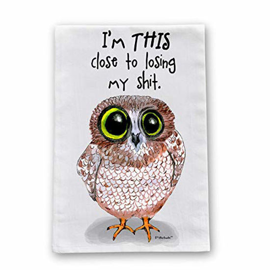 Picture of Losing It Owl Flour Sack Cotton Dish Towel by Pithitude