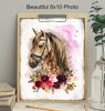 Picture of Boho Horse Wall Art & Decor - Rustic Farmhouse Barn Wall Decor for Girls Bedroom, Office, Living Room - Country Western Shabby Chic Decorations - Gift for Equestrian Women - Pink Pony Poster