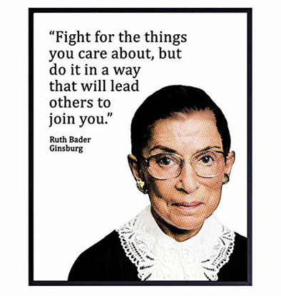Picture of Ruth Bader Ginsburg Wall Art - RBG Famous Quote Motivational Dictionary Home Decor, Room Decoration for Office, Bedroom - Inspirational Gift for Women, Attorney, Lawyer, Liberal Feminist