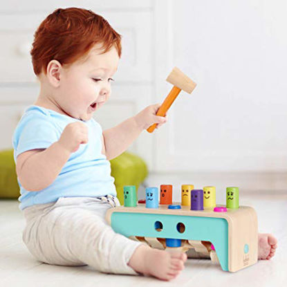 Picture of Battat - Wooden Hammer Toy for Kids, Toddlers - Pounding Bench with Pegs and Mallet -Colorful Developmental Toy - Pound & Count Bench - 1 Year +