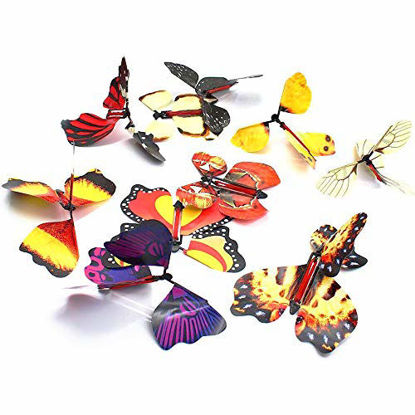 Picture of heytech Christmas Magic Wind Up Flying Great Surprise Gift Butterfly in The Book Rubber Band Powered Magic Fairy Flying ,Christmas Cards Great Surprise Gift (15 Packs)