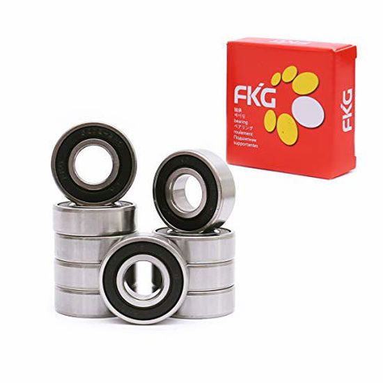 Picture of FKG 6202-2RS 15x35x11mm Deep Groove Ball Bearing Double Rubber Seal Bearings Pre-Lubricated 10 Pcs