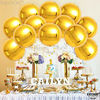 Picture of Big 22 Inch Metallic Gold Balloons - Pack of 12 | 360 Degree 4D Round Sphere Gold Foil Balloons | Mirror Finish Chrome Gold Balloons for Birthday, Wedding, Bachelorette, Baby Shower, New Year Balloons