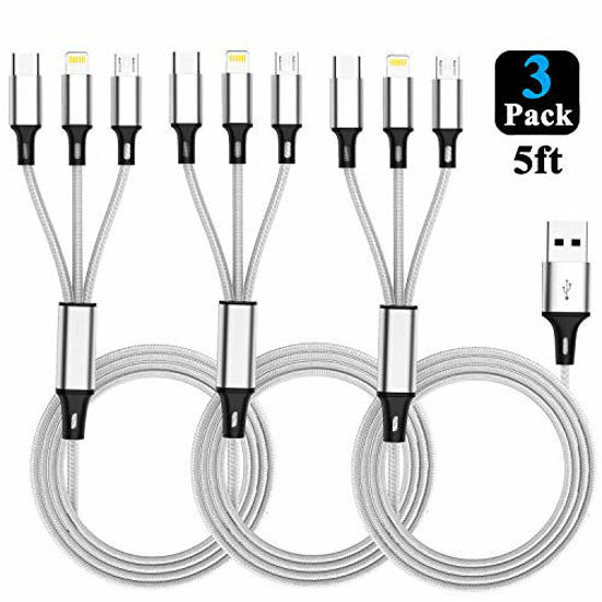 Buy Multi Charging Cable USB Cable 3A 4FT Nylon Braided Universal