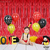 Picture of XtraLarge 6.4x8 Feet Red Streamers Red Party Decorations - Big 2 Pieces, Red Foil Fringe Curtain | Red Fringe Backdrop, Red Fringe Curtain for Red Streamers Party Decorations, Red Streamer Backdrop