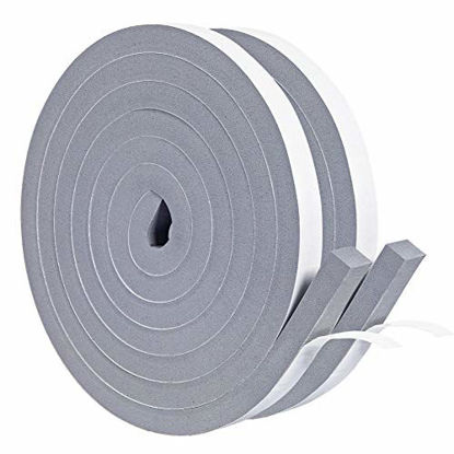Foam Tape Weather Stripping,1/4 Inch Wide X 1/16 Inch Thick,Window  Insulation and Seal Adhesive Door Seal Strip (2 Rolls with Total 64 Feet  Long) 