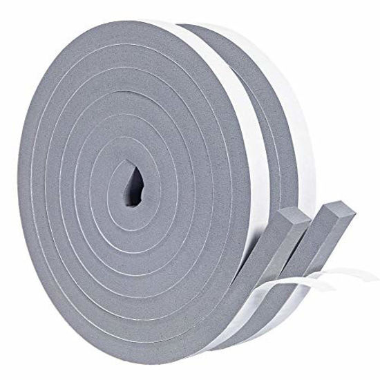 Yotache Foam Rubber Seal Strip Tape 2 in One Roll 2 inch Wide x 1/4 inch Thick, Foam Adhesive Strips Closed Cell Foam Tape Automotive Weather