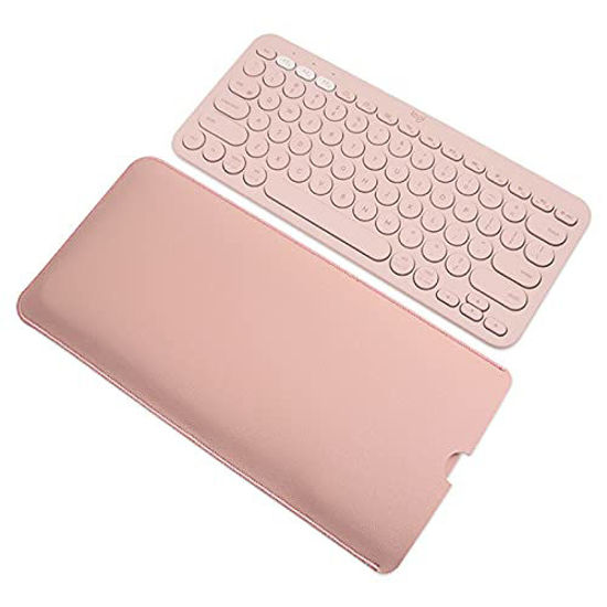 Picture of PU Leather Keyboard Sleeve Case for Logitech K380 Wireless Bluetooth Multi-Device Keyboard, Logitech K380 Mac Keyboard Cover Skin-Pink