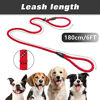 Picture of PetiFine 6 FT Slip Lead Dog Leash, Full Reflective Dog Training Leash, Heavy Duty Adjustable Pet Nylon Slip Rope Lead for Small Medium Large Dogs(Red)