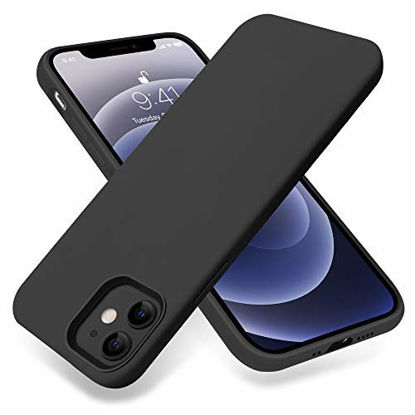 Picture of AOTESIER Liquid Silicone Case Compatible with iPhone 12 Mini 5.4 inch(2020),Ultra Slim Fit Premium Soft Liquid Silicone Rubber Full-Body Protective Bumper Case for Apple iPhone 12 Mini (Black)