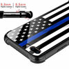 Picture of iPhone 8 Plus Case, Blue line American Flag iPhone 7 Plus Cases, Tempered Glass Back+Soft Silicone TPU Shock Protective Case for Apple iPhone 7/8 Plus