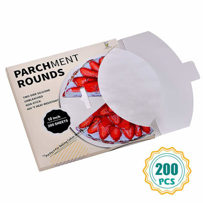 Picture of Katbite Parchment Rounds - 200, 10 Inch, 5"6"7"8"9"12" Parchment Paper Rounds Available, Uses for Cake Baking, Air Fryer Liners