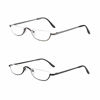 Picture of KoKoBin Half Reading Glasses - 2 Pairs Half Rim Metal Frame Glasses Spring Hinge Readers for Men and Women, Black+Gunmetal 2.50