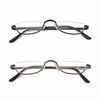 Picture of KoKoBin Half Reading Glasses - 2 Pairs Half Rim Metal Frame Glasses Spring Hinge Readers for Men and Women, Black+Gunmetal 2.50