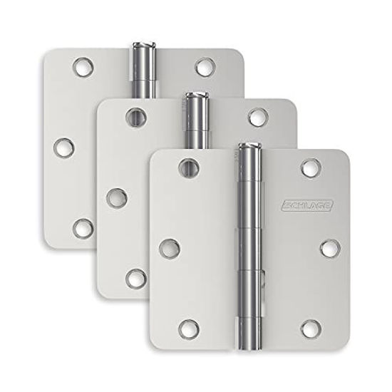 Picture of Schlage 3.5" Door Hinge with 1/4" Radius Round Corner in Bright Chrome (3-Pack)