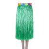 Picture of Hawaiian Luau Hula Grass Skirt with Large Flower Costume Set for Dance Performance Party Decorations Favors Supplies (32" - Green)