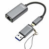 Picture of Ethernet C to USB Adapter USB C Ethernet Adapter,2 in 1 Type C to Gigabit Ethernet to Micro USB Adapter Converter, Aluminum USB 3.0 RJ45 Network Adapter for Laptop USB Mac