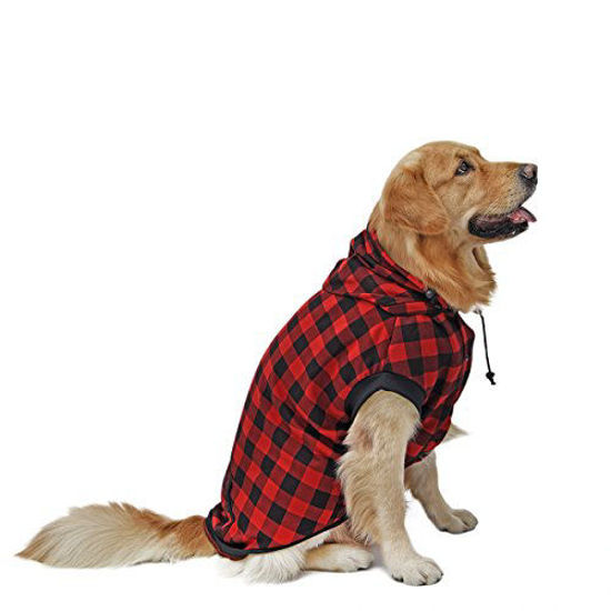 Picture of PAWZ Road Dog Coat Plaid Dog Sweater British Style Dog Vest Windproof Dog Jacket Dog Winter Clothes for Small Medium Large Dogs Red Medium