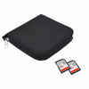 Picture of Memory Card Case - Fits up to 88x SD, SDHC, Micro SD, Mini SD and 4X CF - Holder with 88 Slots (8 Pages) - for Storage and Travel - Microfiber Cleaning Cloth, Carabiner and Labels Included (Black)