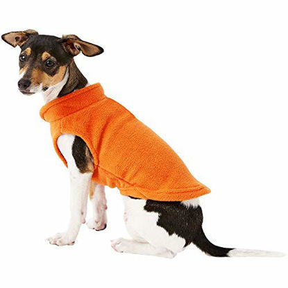 Picture of DroolingDog Puppy Fleece Shirt Cat Fleece Vest Pet Warm Clothes for Small Dogs, Small, Orange