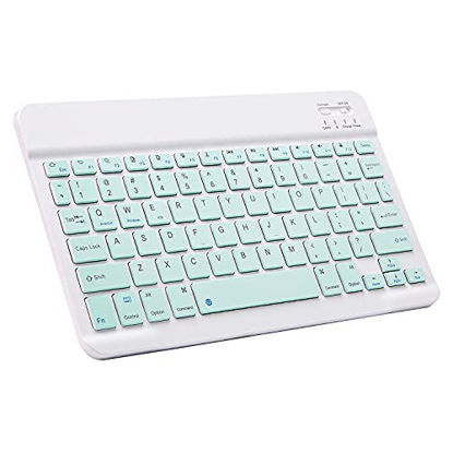 Picture of Ultra-Slim Bluetooth Keyboard Portable Mini Wireless Keyboard Rechargeable for Apple iPad iPhone Samsung Tablet Phone Smartphone iOS Android Windows (10 inch Light Green)