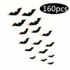 Picture of Fashionwu 160pcs 3D Bats Stickers, Halloween Party Supplies Waterproof Scary Bats Wall Decals DIY Home Window Decor, Removable Bats Stickers for Indoor Outdoor Halloween Wall Decorations