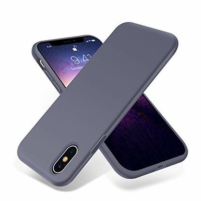 Picture of for iPhone X Case, OTOFLY [Silky and Soft Touch Series] Premium Soft Silicone Rubber Full-Body Protective Bumper Case Compatible with Apple iPhone X(ONLY) - Lavender