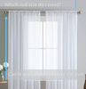 Picture of HLC.ME White Window Curtain Sheer Voile Panels for Small Windows, Kitchen, Living Room and Bedroom (54 x 54 inches Long, Set of 2)