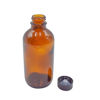 Picture of U-Pack 4 oz Amber Glass Boston Round Bottles With Black Ribbed Cap - 12 Pack