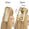 Picture of CJL HAIR Claw Clip in Hair Extension Ponytail Short Curly Wavy Pony Tails Light Ash Blonde Hairpiwces Synthetic Heat Friendly Fiber Hair Piece for White Women Girls Kids 12"