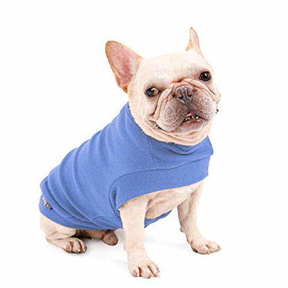 Picture of Small Dogs Fleece Dog Sweatshirt - Cold Weather Hoodies Spring Soft Vest Thickening Warm Cat Sweater Puppy Clothes Sweater Winter Sweatshirt Pet Pajamas for Small Dog Cat Puppy (Large, Sky Blue)