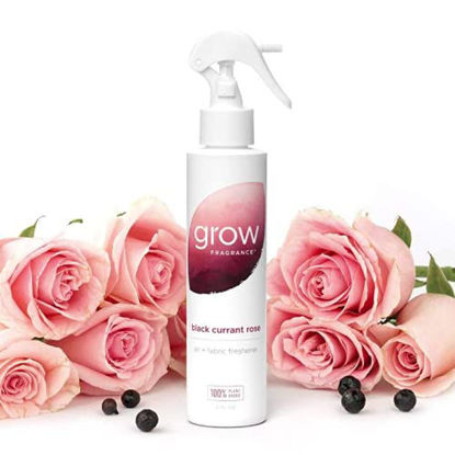 Picture of Grow Fragrance - Certified 100% Plant Based Air Freshener + Fabric Freshener Spray, Made with All Natural Essential Oils, Black Currant Rose - Limited Edition!