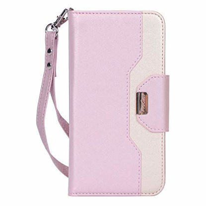 Picture of ProCase Galaxy A20 / Galaxy A30 Wallet Case for Women Girls, Flip Folio Kickstand Cover with Card Holders Mirror Wristlet for Galaxy A20 / Galaxy A30 6.4 Inch 2019 Release -Pink