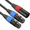 Picture of COLICOLY XLR Y-Cable, 2 Female to 1 Male XLR Mic Combiner Y Cord Balanced Microphone Adaptor Wire - 1.6ft