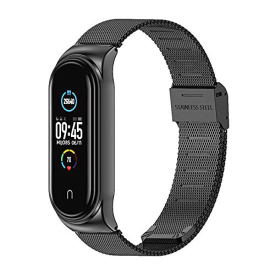 GetUSCart Strap Replacement for Amazfit Band 5 Metal Strap