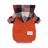 Picture of Fitwarm Dog Plaid Shirts Doggie Clothes Puppy Hoodies Cat Hooded T Shirts Pet Outfits Cotton Orange Large