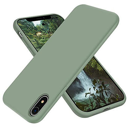 Picture of for iPhone XR Case,OTOFLY[Silky and Soft Touch Series] Premium Soft Silicone Rubber Full-Body Protective Bumper Case Compatible with Apple iPhone XR 6.1 inch (Calke Green)