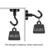 Picture of MHDMAG Black Magnetic Hooks, Strong Magnets with Neodymium Rare Earth Magnet for Hanging, Holder, Keys. Storage, Door, Office, BBQ, Cruise Ship Access, Black, Pack of 6