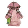 Picture of Fitwarm 100% Cotton Girl Plaid Dog Clothes Lightweight Puppy Hoodie Pet Sweatshirt Doggie Hooded Outfits Cat Apparel Pink Small