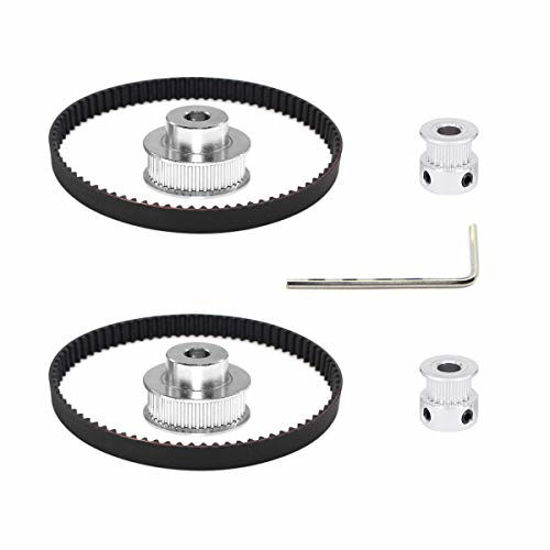 Picture of Befenybay 2Kit 2GT Synchronous Wheel Aluminum Timing Pulley with 2pcs Length 200mm Width 6mm Belt (20-48T-8B-6)