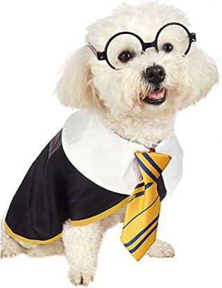 Picture of Impoosy Dog Shirts Funny Cat Wizard Costume Pet Cute Apparel Soft Clothes with Glasses (X-Large,Neck:21")