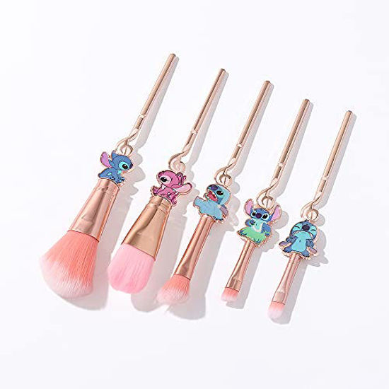 Picture of Interstellar Baby Makeup Brushes Set - 5Pcs Creative Stitch Theme Cosmetic Brushes Set, Premium Synthetic Foundation Eyeshades Brush Set Best Gift for Young Girl Women