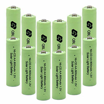 Picture of QBLPOWER 1.2V AA Ni-cd 800mAh Solar Light Rechargeable Batteries Cell for Garden/Lawn/Sidewalk Lamp (12PCS AA800mAh)