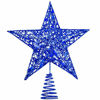 Picture of URATOT Glittered Christmas Tree Topper Metal Christmas Treetop Hallow Wire Star Topper for Christmas Home Decoration (8 inches, Blue)