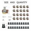 Picture of B10K 10K Ohm Knurled Shaft Linear Rotary Taper Potentiometer with Knob/Nuts/Washer Kit-20 Pcs